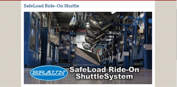 Braun’s SafeLoad Ride-On Shuttle System